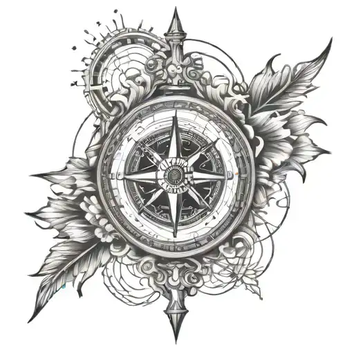 Sunrise With Compass Intertwined