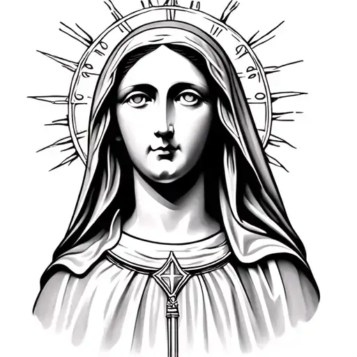 Front Face Of A Holy Mary