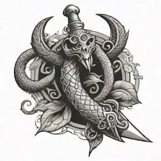 An Armenian Dagger With A Snake Writhing Around It