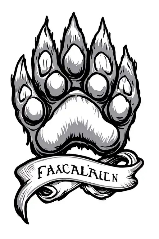 Dog Paw With Name Intertwined