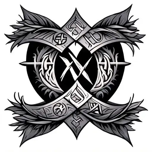 Norse Runes Tattoo Brother Sister Bond