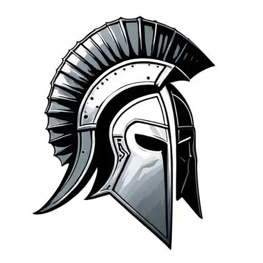 Spartan Helmet Adorned With Intricate