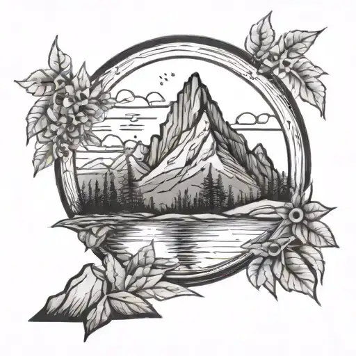 Cardinal Point And Mountain