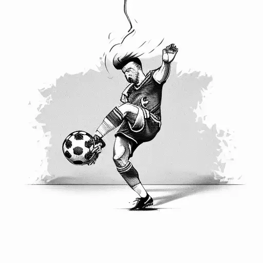A Soccer Player Kicking A Beer Bottle
