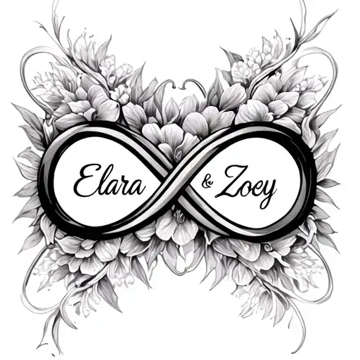 The Names Elara And Zoey In An Infinity Symbol Incorporated