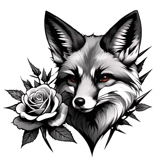 Fox And Roses With Spikes
