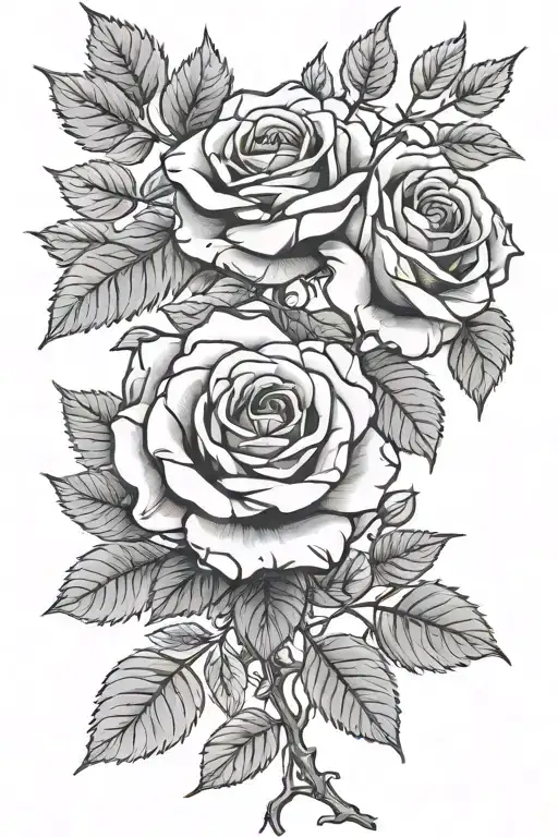 Rose And Rowan Tree Intertwined