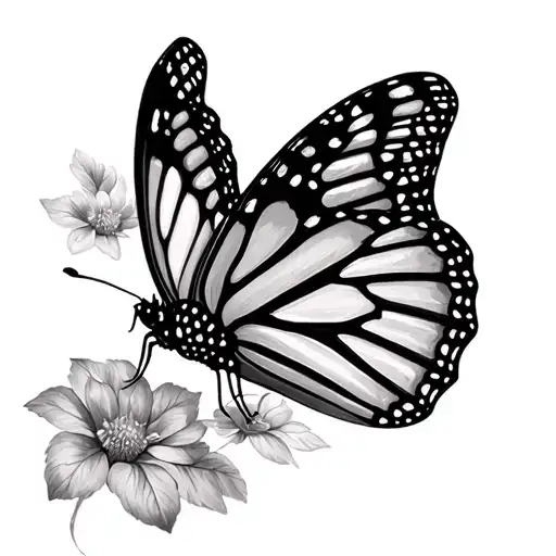 Monarch Butterfly With F And D Initial