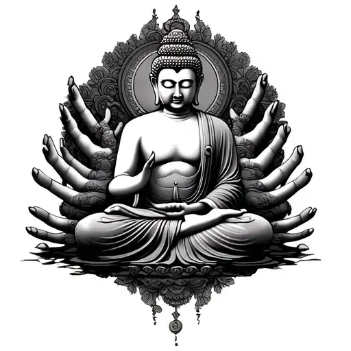 Sitting Buddha With Many Hands