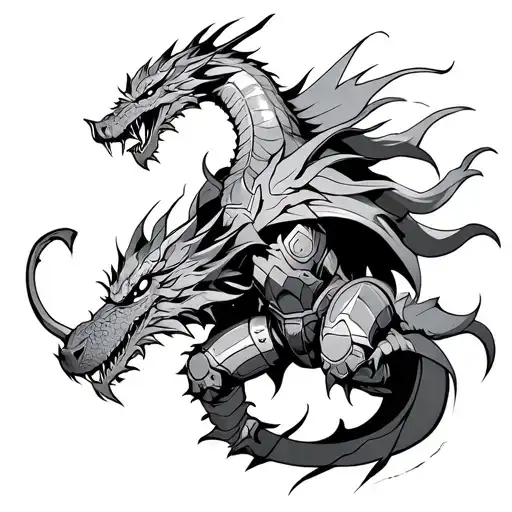 Shiryu In Armor And Attack Of Dragon Giant