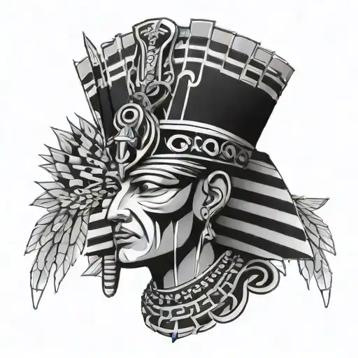 A Scottish Tartan Pattern Intertwined With Egyptian Pharaoh Headdress