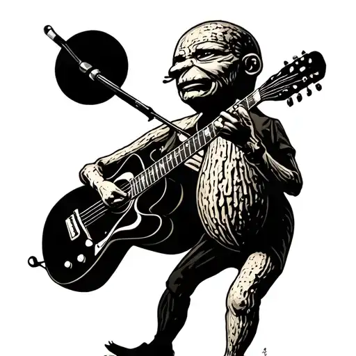 A Peanut Playing Guitar