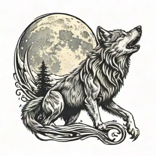 Wolf Howling At The Moon