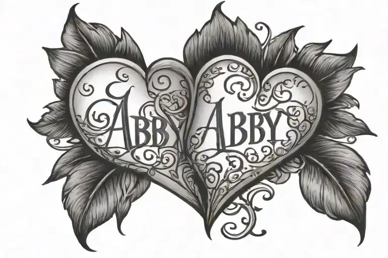 The Name Abby With Broken Heart