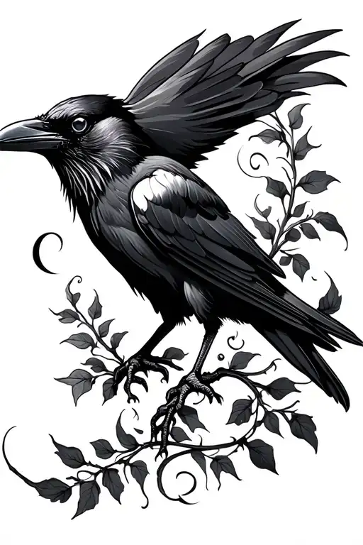 Raven And Crescent Vine