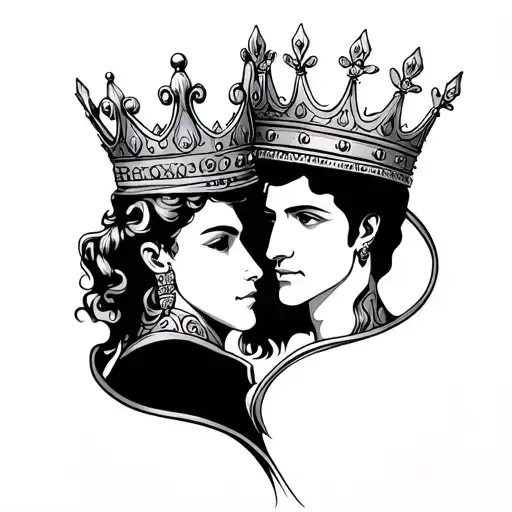 King And Queen Infinty Crown With T&n In It
