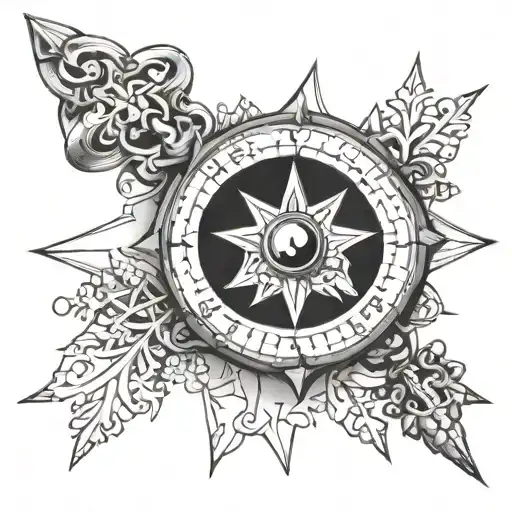 Compass With Diamond And Snowflake