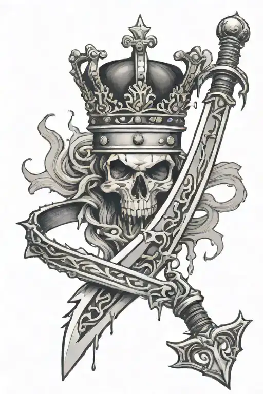 Crown Hanging Off Sword With Blood Dripping