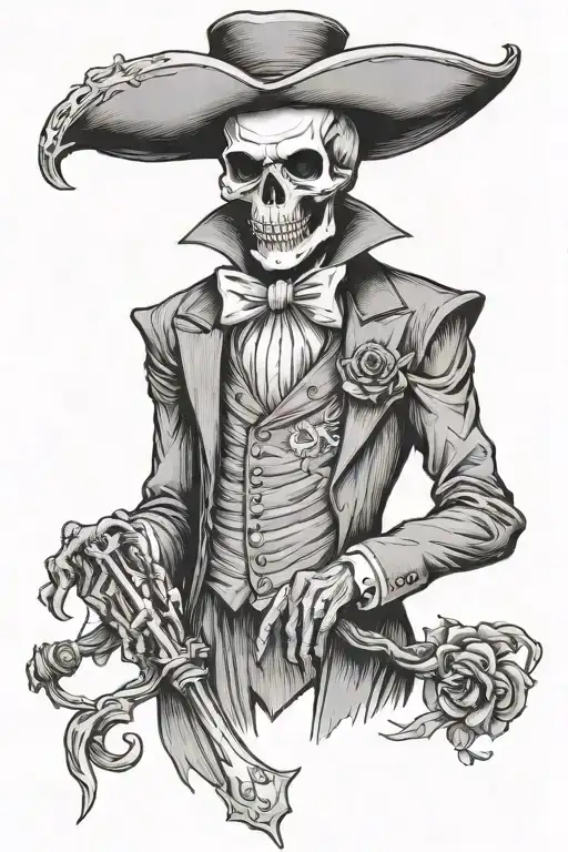 Grim Reaper Wearing A Tuxedo Fancy