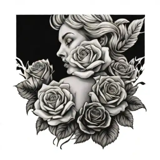 Roses And Mother Holding