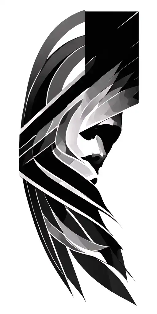 Geometric Half Sleeve Black