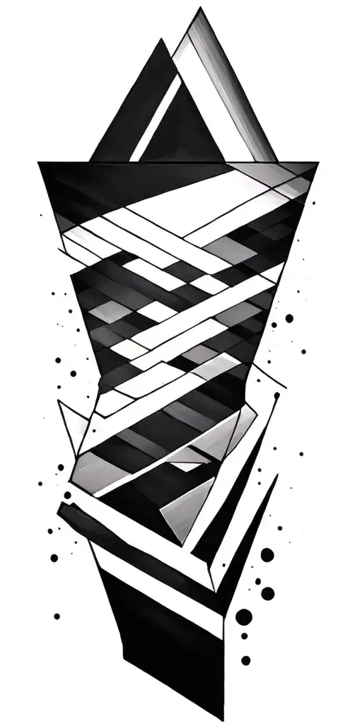 Geometric Triangle Half Sleeve Black