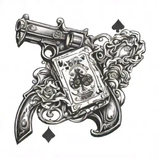Gun Poker Cards Women And Traible