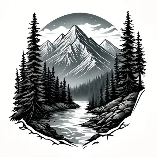 Woods And Mountain