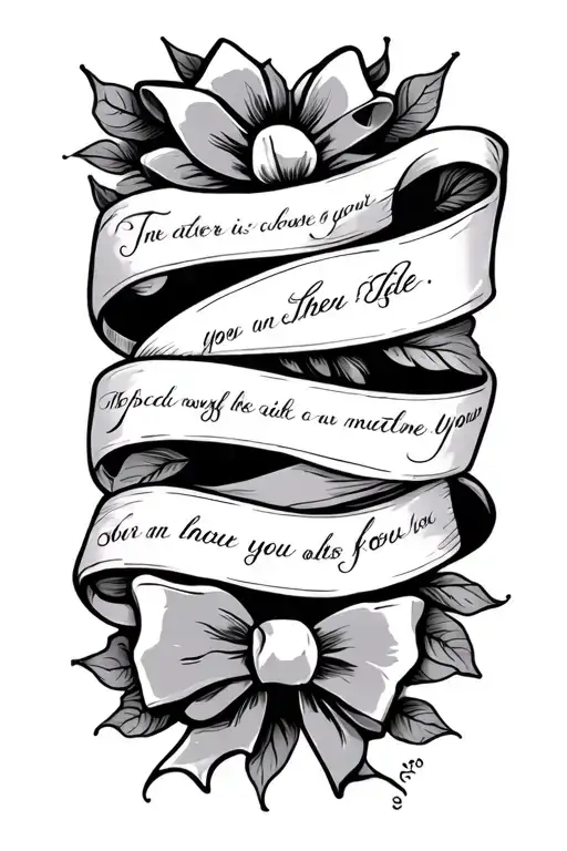 Ribbons And Bows Inspired Tattoo Featuring Bible Verses