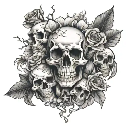 Mini Skeletons Doing Random Stuff Around Flowers While Melting