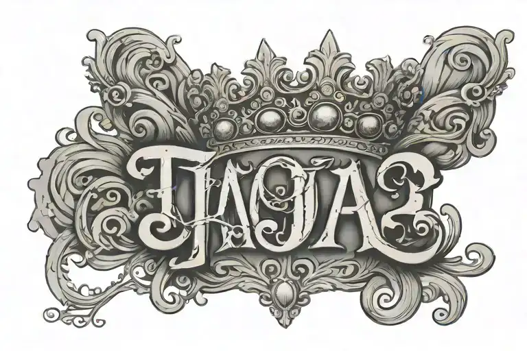The Letters Taja With A Crown Included