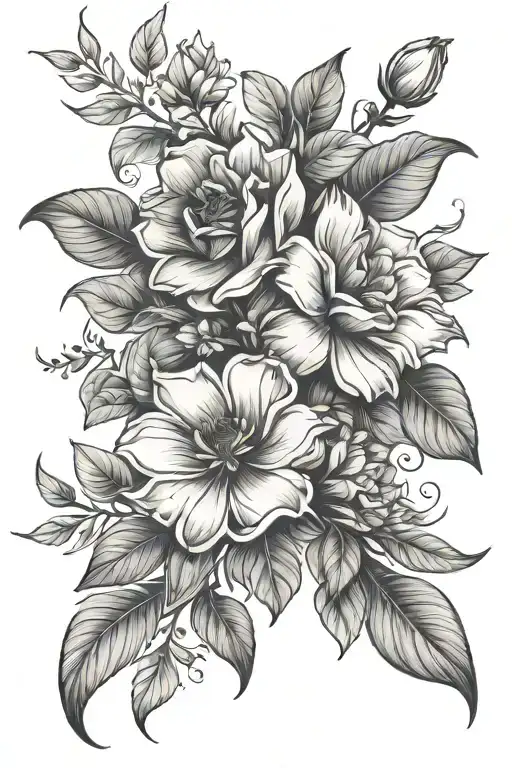 Floral Shoulder Tattoo Design