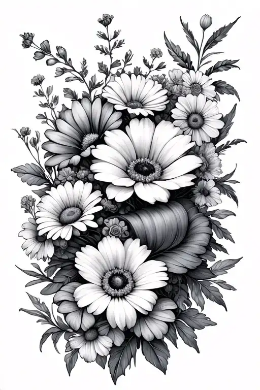 Lots Of Different Flowers Wrapped Around Each Other Like A Wildflower Garden