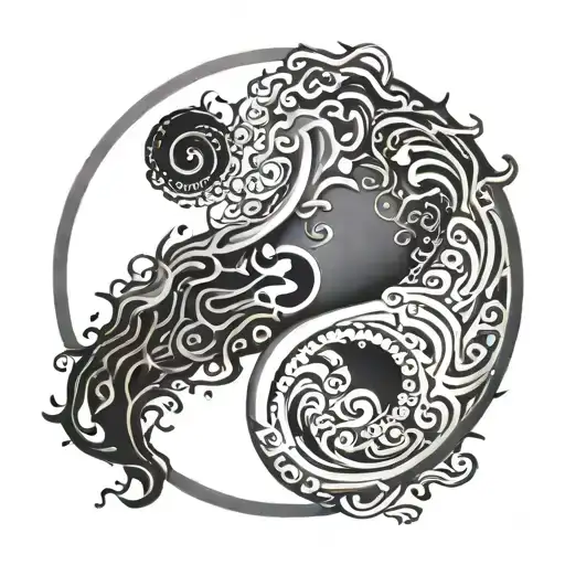 Ying Yang Circle With Numbers 26 And 27