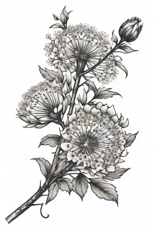 Dandelion Blowing Pink Evening Primrose Blooming Mimosa Tree Branch