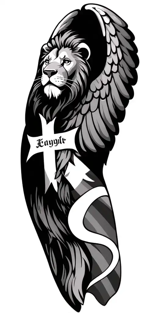 Arm Sleeve Names Lion Cross Flag Angle Wings