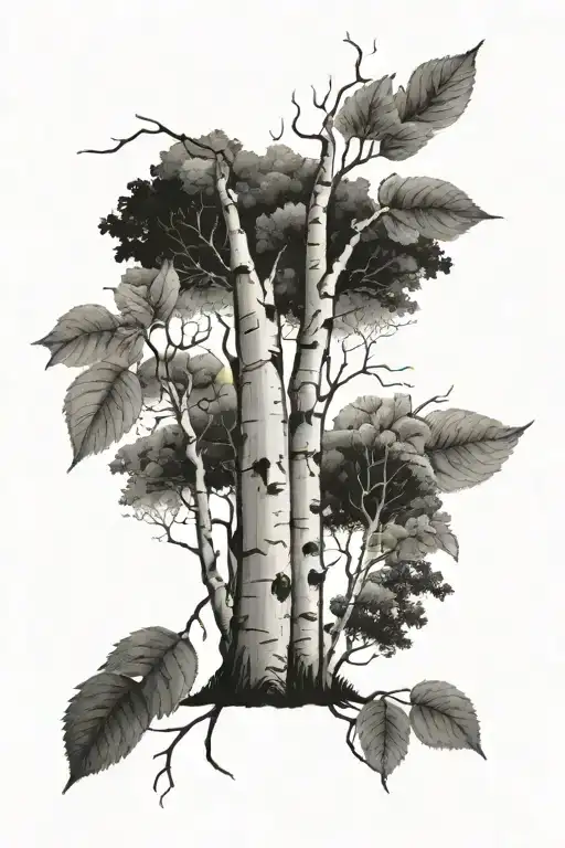 Birch And Hazel Trees Representing Your Love