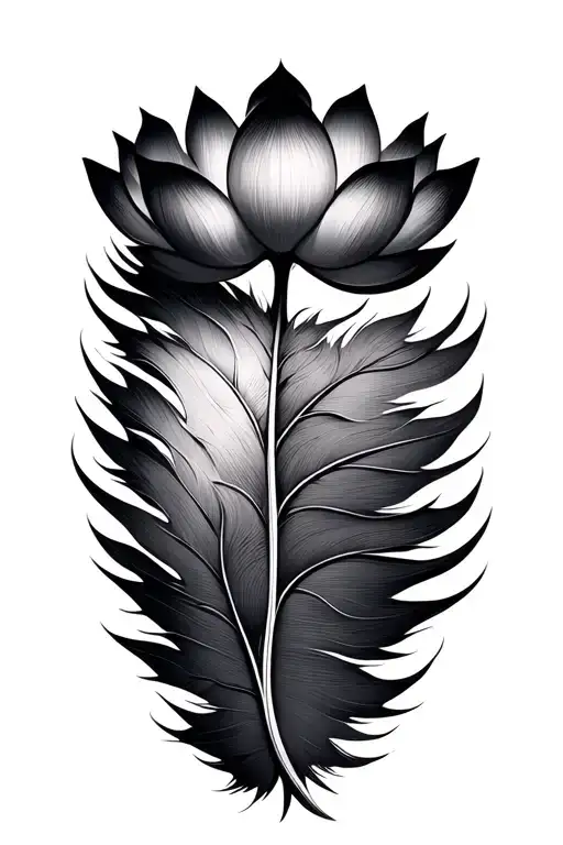 Unalome Symbol Lotus Feathers Falling