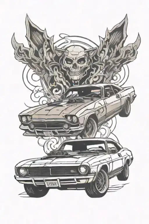 Burnt Orange Car Drifting