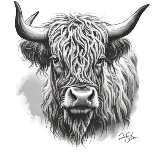 Highland Cow Head Semi Realism