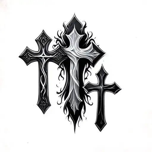 Three Crosses Across The Side Of The Collarbone