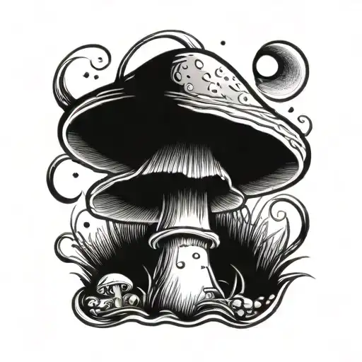 Mushroom With A Crescent Moon
