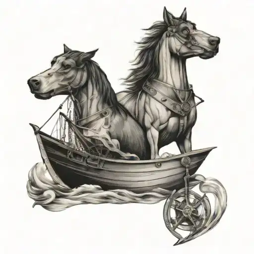 Ship Horse And Dog