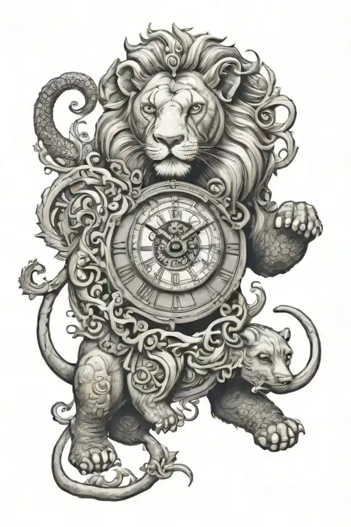Elephant Lion Clock