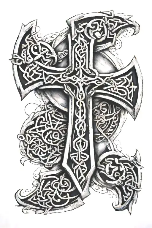 Norse Viking And Celtic Cross