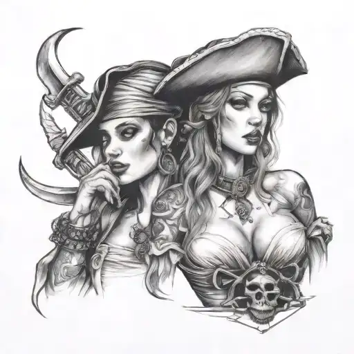 Female Topless Pirates
