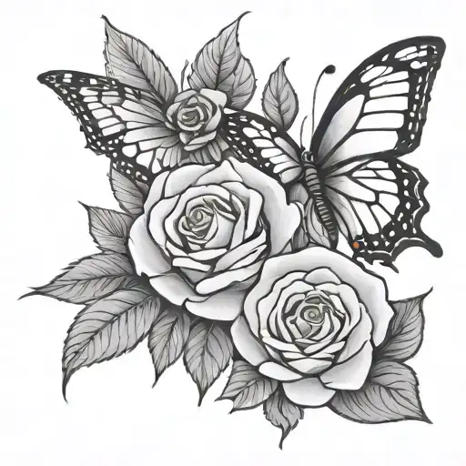 Rose And Butterfly