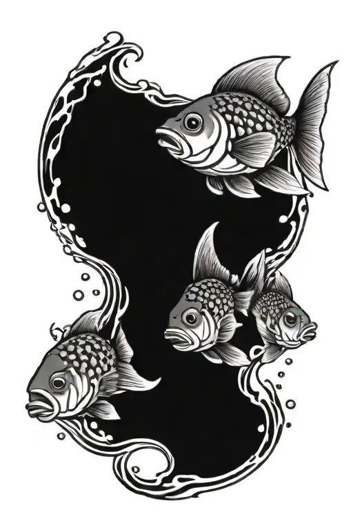 Fish Swimming Upwards