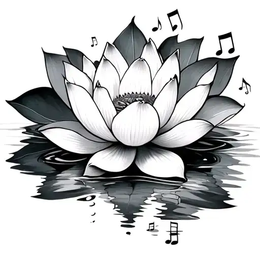 Lotus With Hidden Music Notes