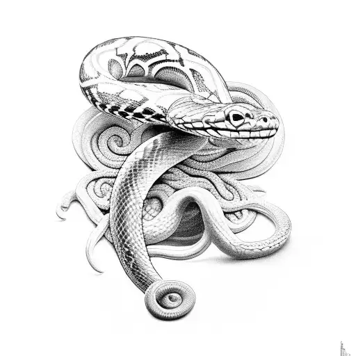 A Mesmerizing Snake Gracefully Coiling Around The Goddess Aphrodite